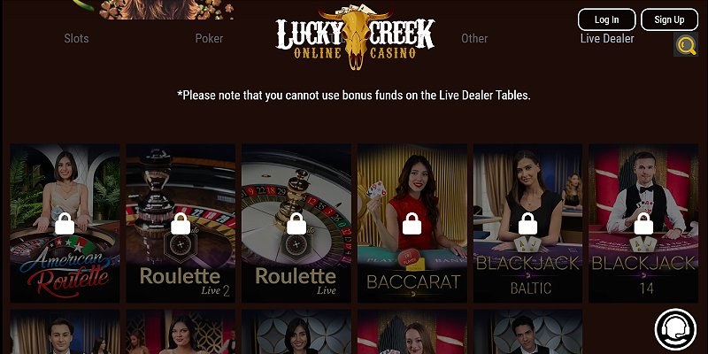 Lucky Creek online casino — bonuses and games
